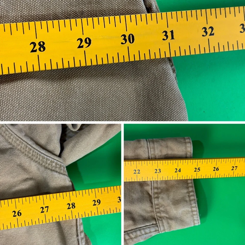 VTG LL Bean Distressed Snap Shacket Mens 2X Tan Flannel Lined Canada Made Coat
